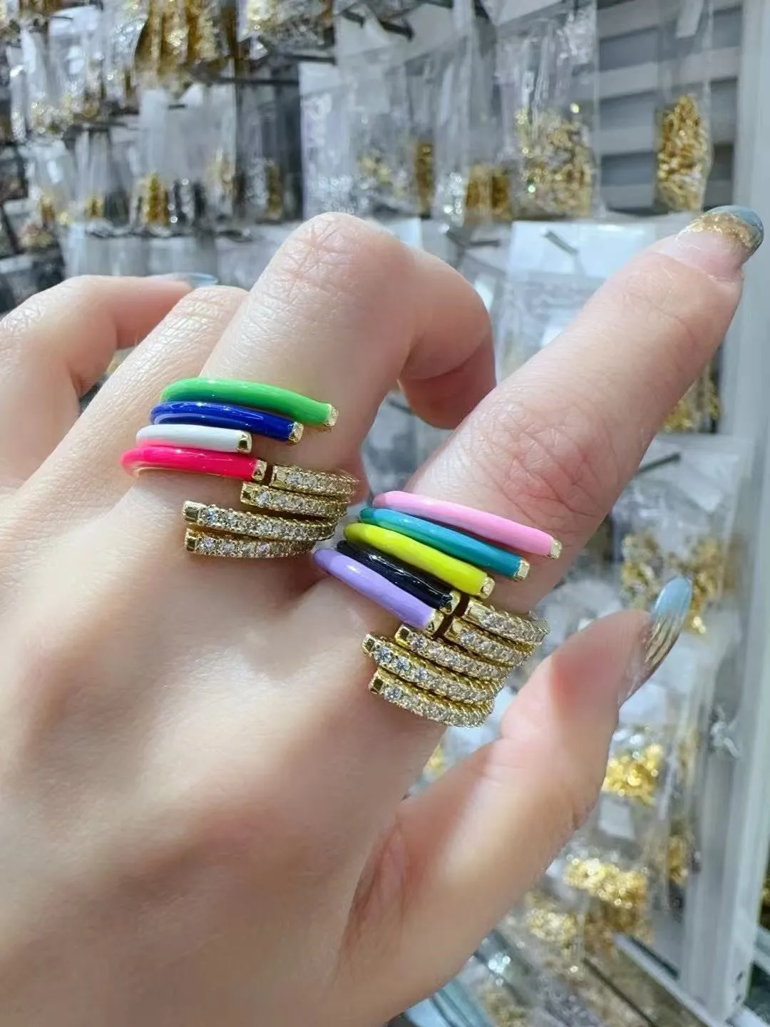 Basic Simple Style Classic Style Geometric Copper Zircon 18K Gold Plated Women's Rings display picture 1