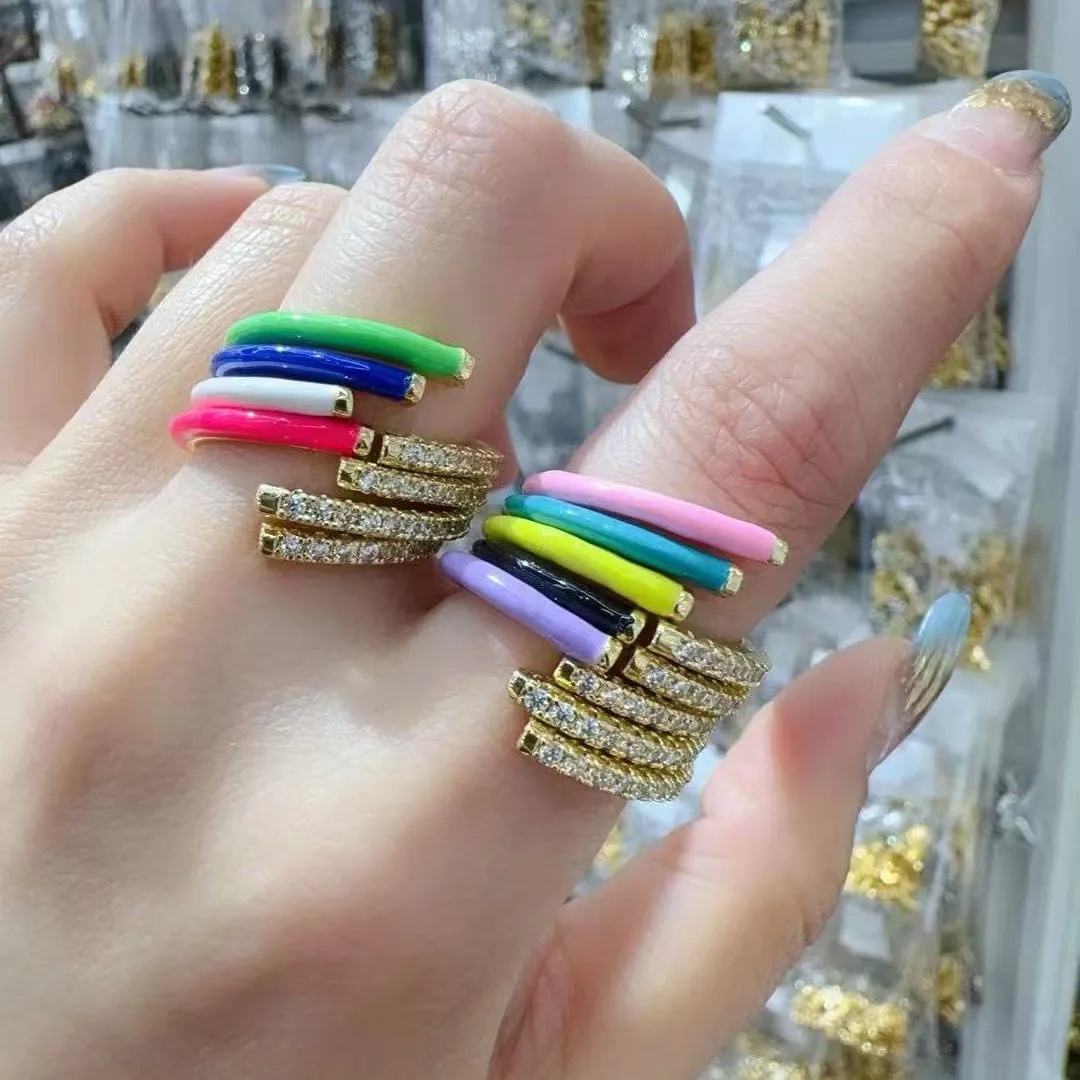 Basic Simple Style Classic Style Geometric Copper Zircon 18K Gold Plated Women's Rings display picture 3