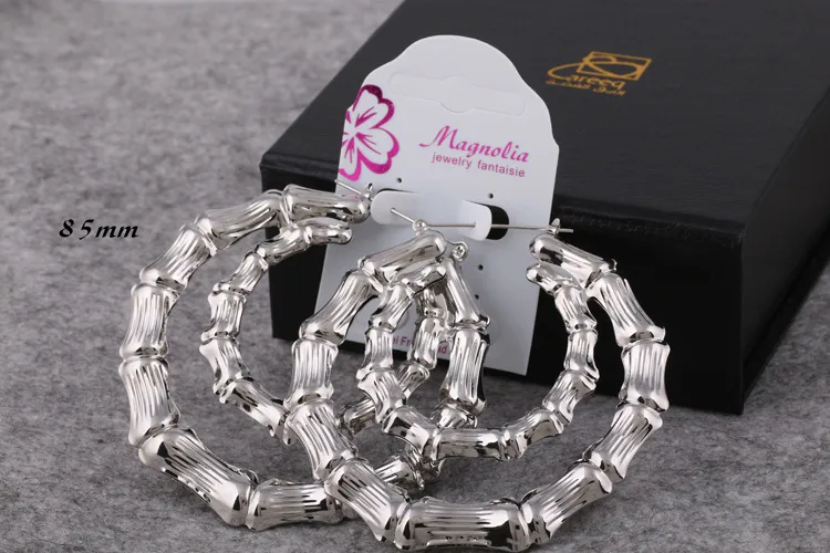 E-Commerce Hot Sale Double Round Bamboo Earrings Exaggerated Gold Double Layer Big Circle Retro Hip Hop European And American Earrings Ornament Women display picture 8