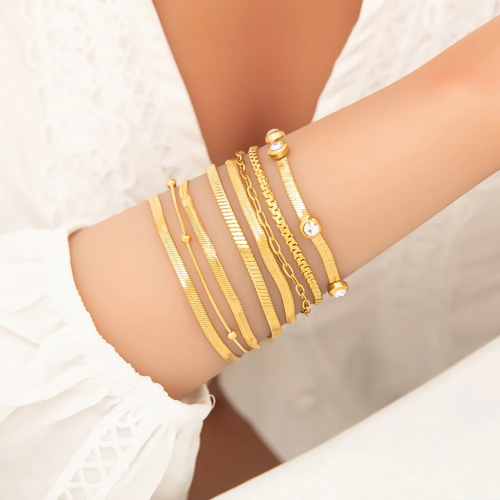 Elegant Solid Color 304 Stainless Steel Women's Bracelets display picture 1