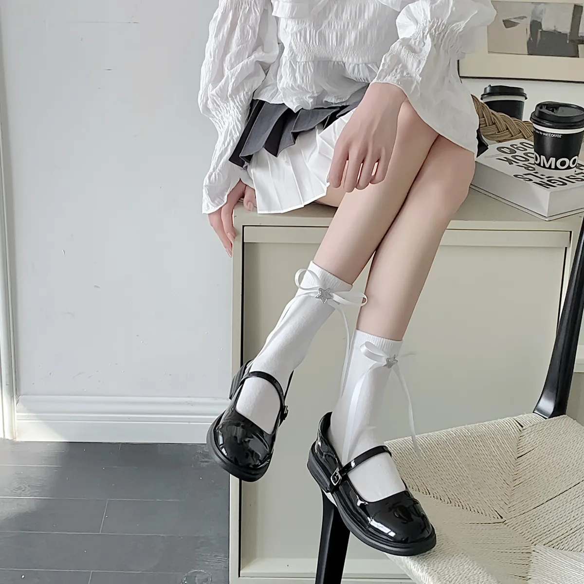 Women's Cute Sweet Star Bow Knot Cotton Crew Socks 1 Piece display picture 3