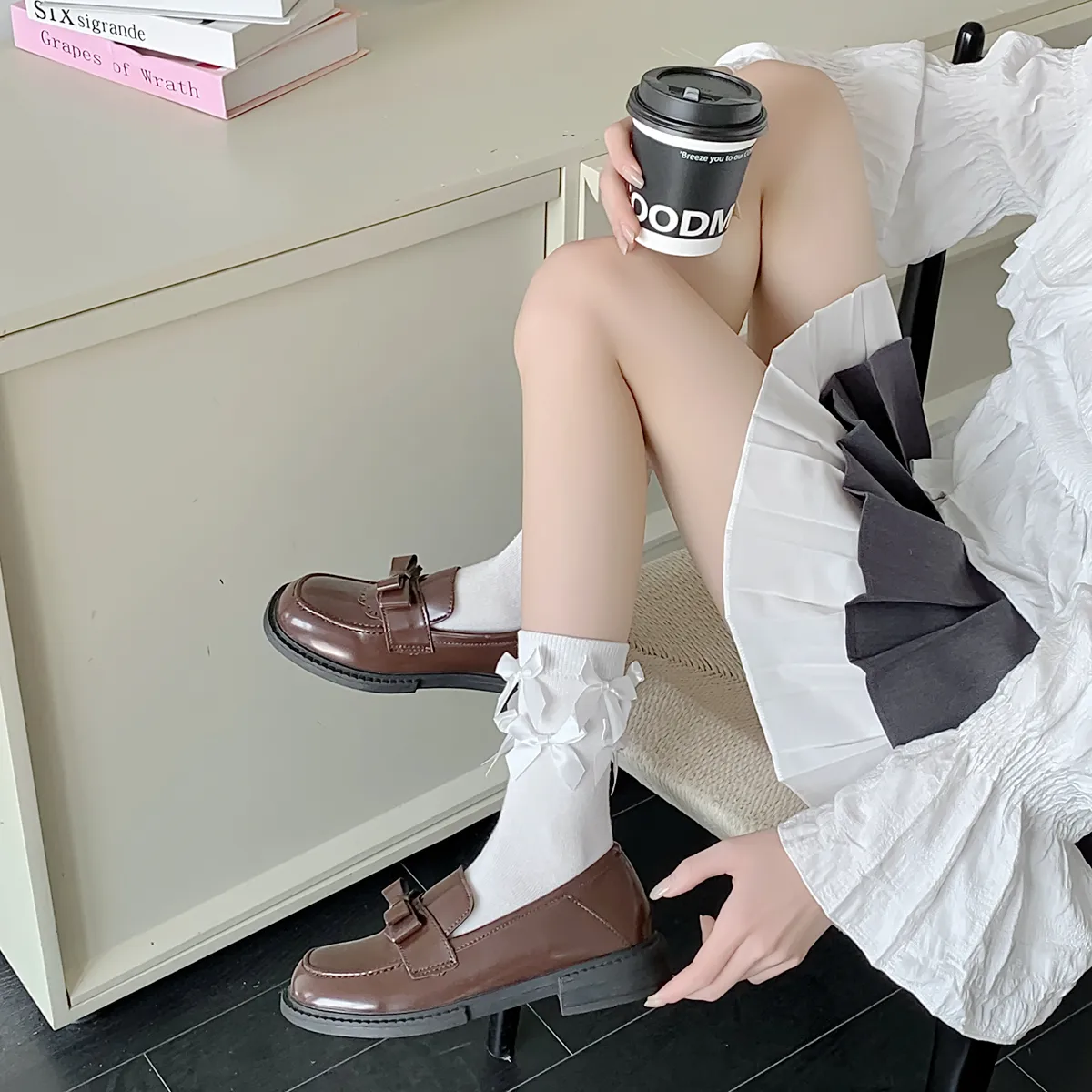 Women's Cute Sweet Star Bow Knot Cotton Crew Socks 1 Piece display picture 14