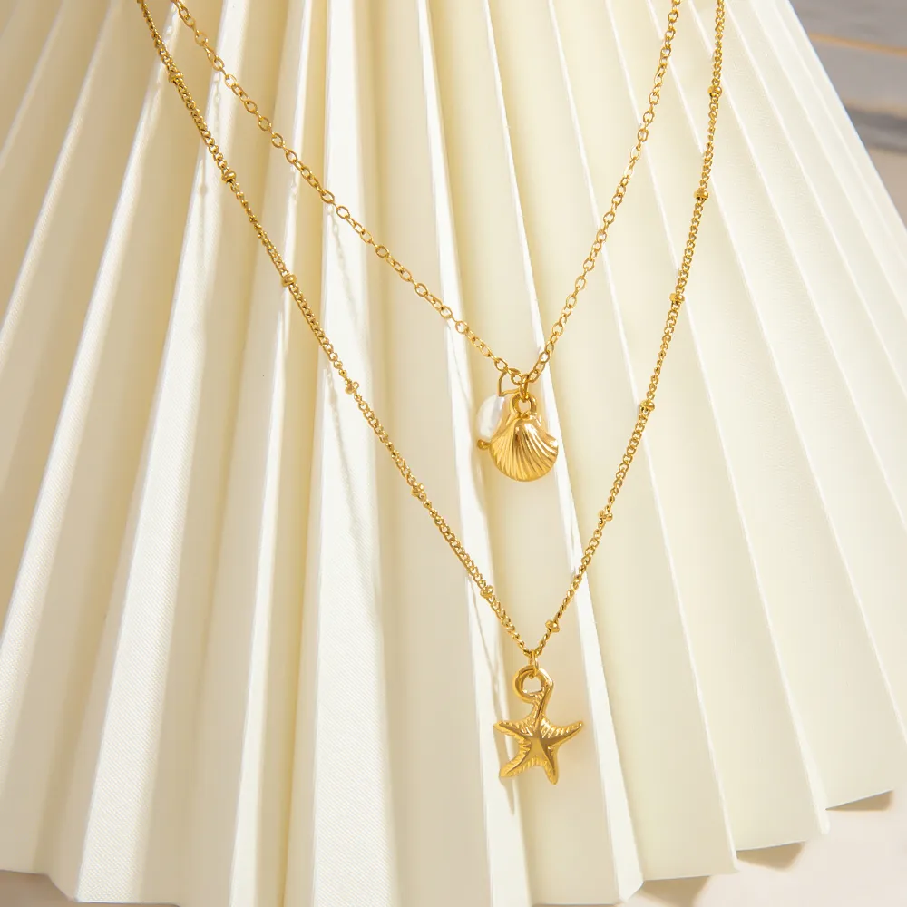 Modern Style Classic Style Scallop Starfish 304 Stainless Steel Women's Pendant Necklace display picture 4