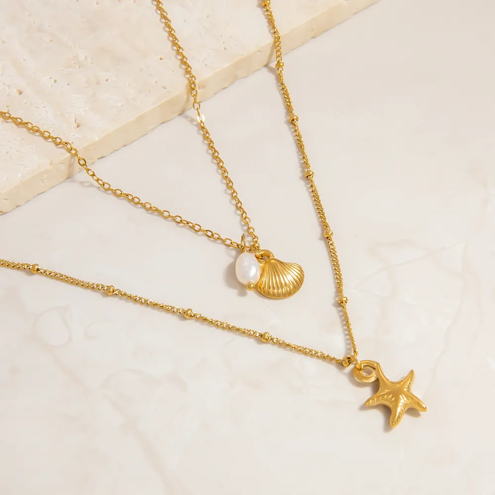 Modern Style Classic Style Scallop Starfish 304 Stainless Steel Women's Pendant Necklace display picture 8