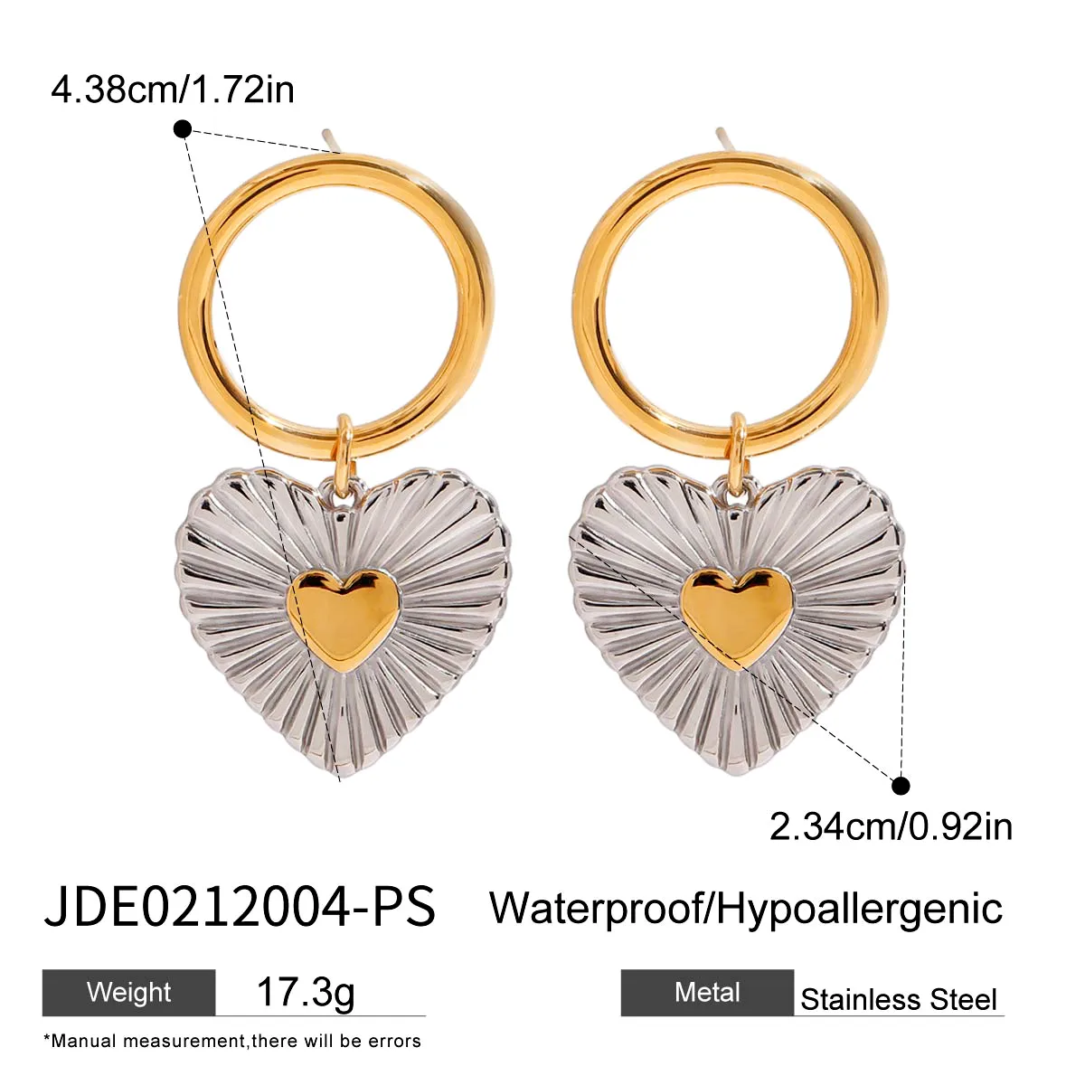 Casual Simple Style Heart Shape 304 Stainless Steel Dangling Earrings display picture 5