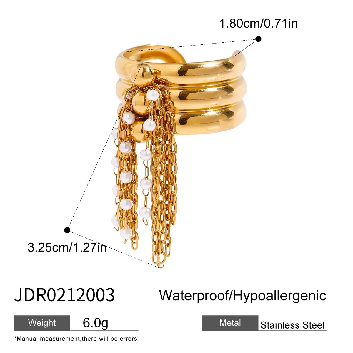 Casual Hip-Hop Novelty Tassel 304 Stainless Steel Women's Open Rings display picture 9