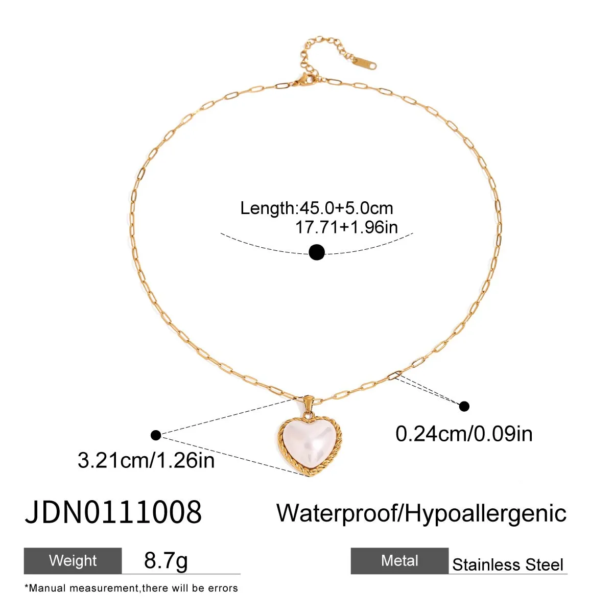 Elegant Simple Style Heart Shape 304 Stainless Steel Women's Necklace display picture 14