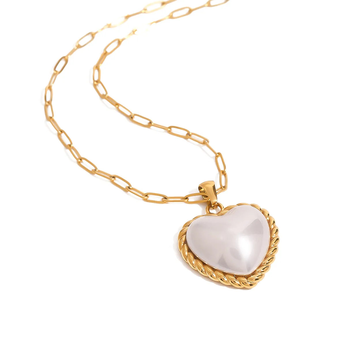 Elegant Simple Style Heart Shape 304 Stainless Steel Women's Necklace display picture 9