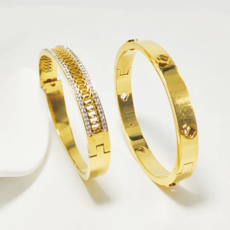 Casual Classic Style Geometric 304 Stainless Steel Women's Bangle display picture 3