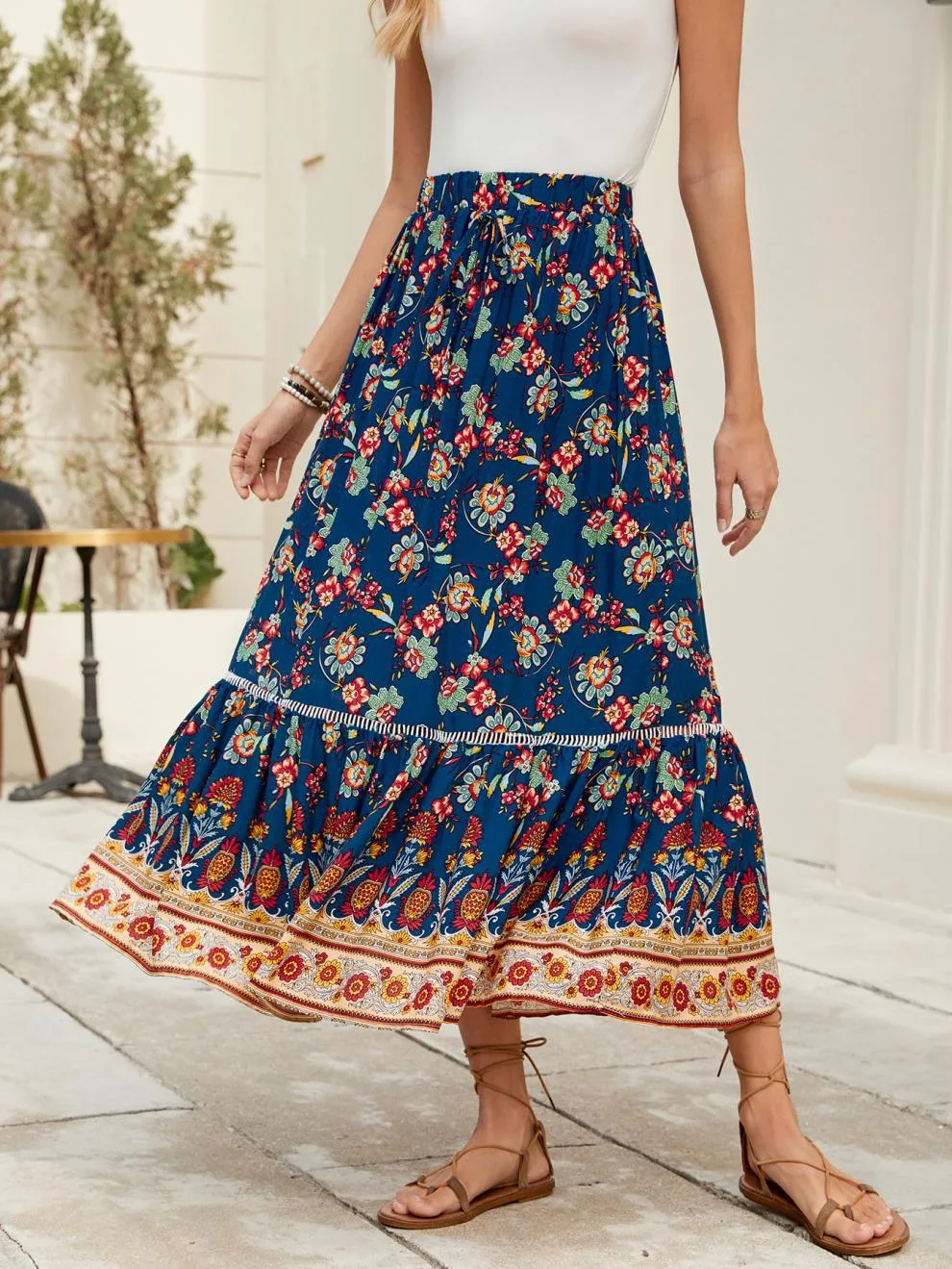 Women's Skirt Casual Simple Style Streetwear Bohemian Maxi Long Dress Holiday Daily Selfie display picture 3