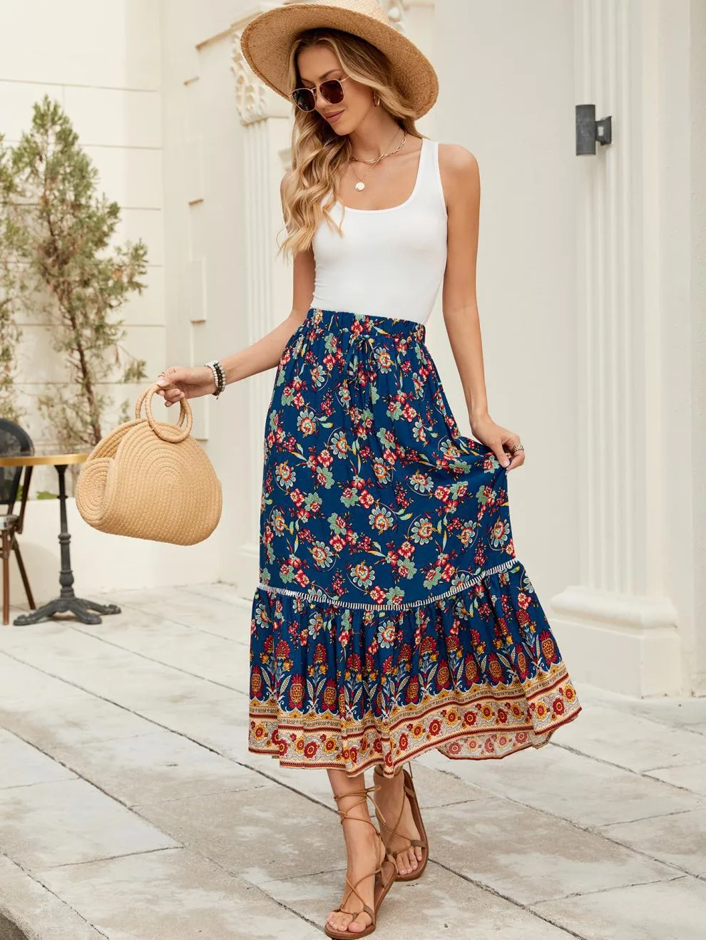 Women's Skirt Casual Simple Style Streetwear Bohemian Maxi Long Dress Holiday Daily Selfie display picture 4