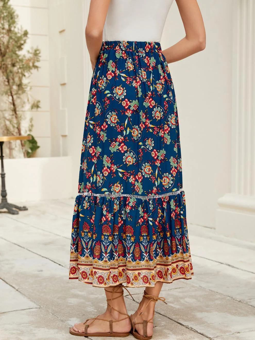 Women's Skirt Casual Simple Style Streetwear Bohemian Maxi Long Dress Holiday Daily Selfie display picture 5