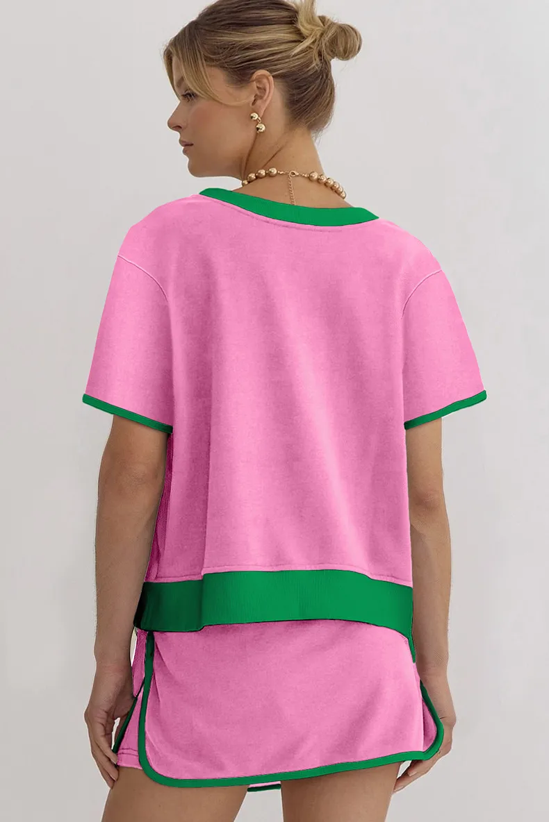 Holiday Daily Selfie Women's Casual Simple Style Streetwear Solid Color Cotton Spandex Polyester Shorts Co-ord Set Shorts Sets display picture 6