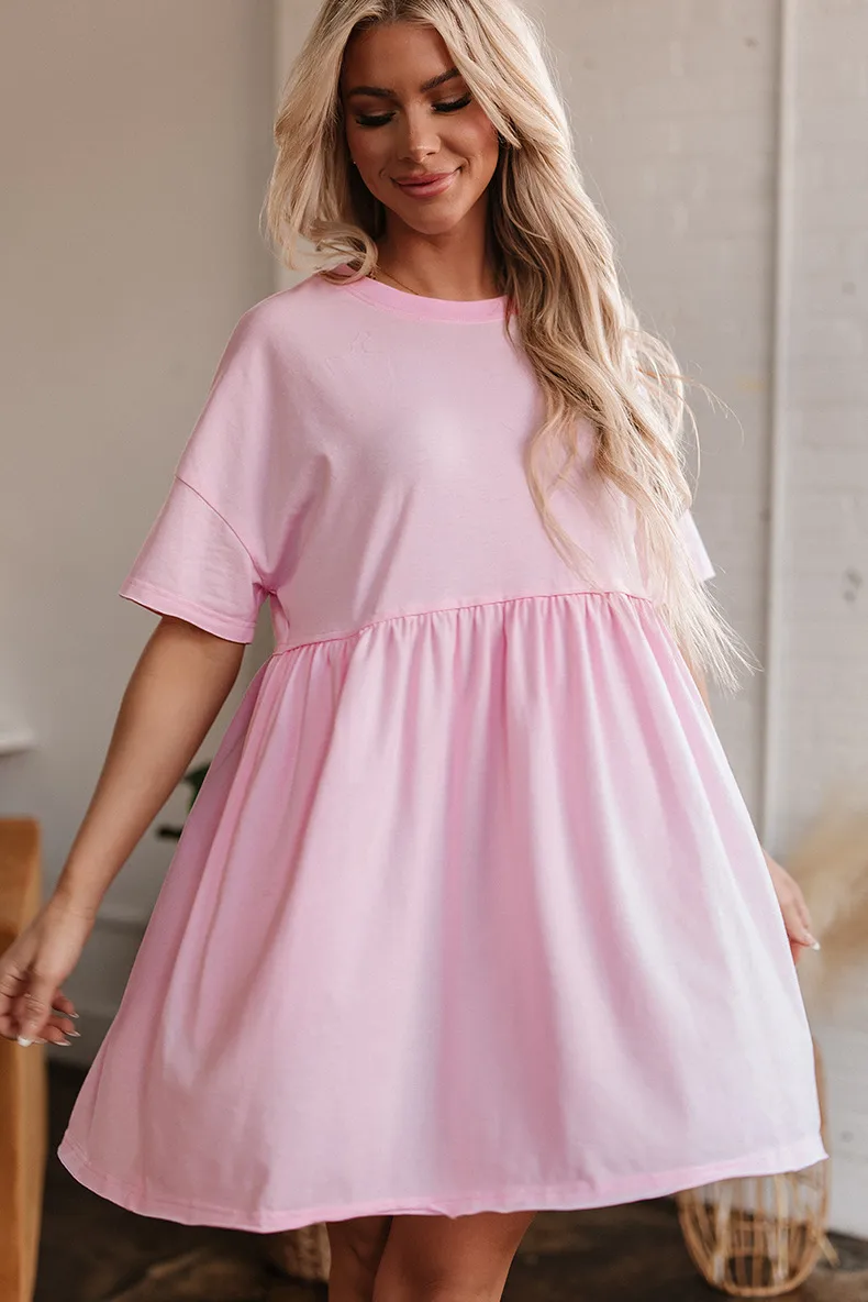 Women's One-Step Skirt Casual Elegant Streetwear Round Neck Half Sleeve Solid Color Above Knee Holiday Daily Selfie display picture 2