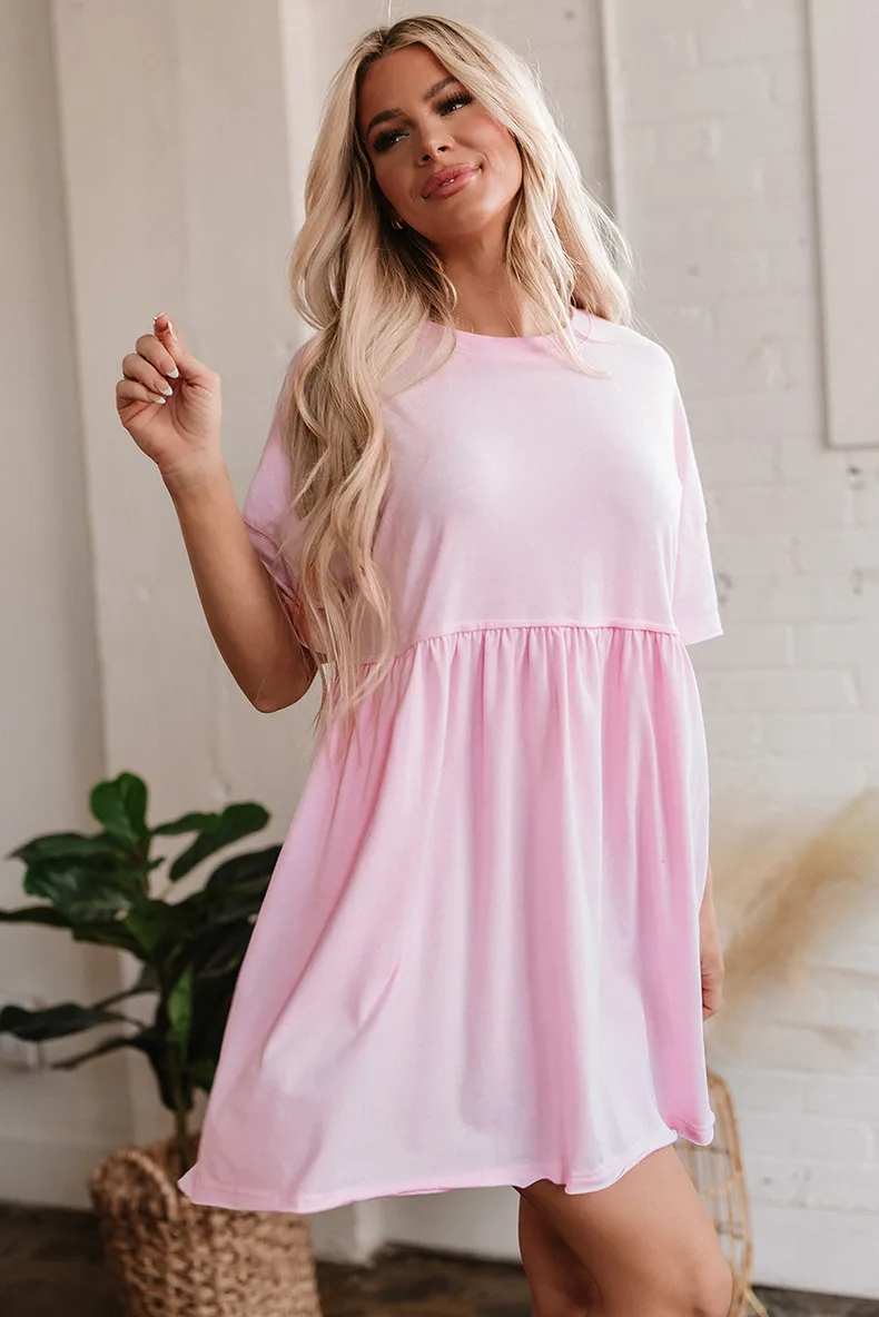 Women's One-Step Skirt Casual Elegant Streetwear Round Neck Half Sleeve Solid Color Above Knee Holiday Daily Selfie display picture 4