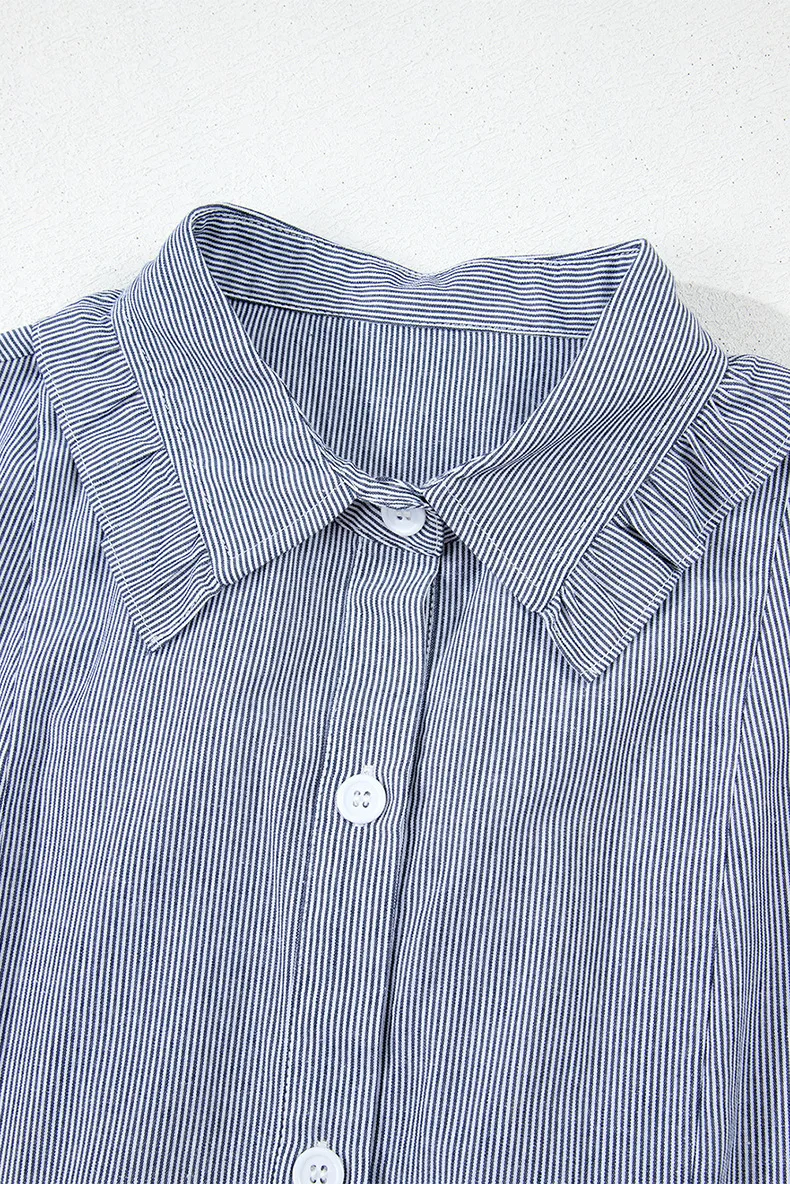 Women's Shirt Dress Casual Elegant Streetwear Turndown Short Sleeve Stripe Above Knee Holiday Banquet Selfie display picture 10