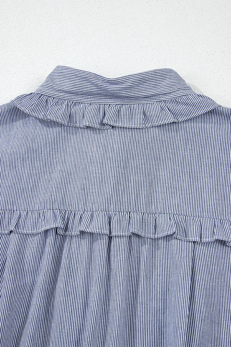 Women's Shirt Dress Casual Elegant Streetwear Turndown Short Sleeve Stripe Above Knee Holiday Banquet Selfie display picture 11