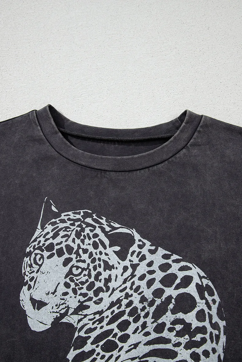 Women's T-shirt Short Sleeve T-Shirts Vintage Style Leopard display picture 9