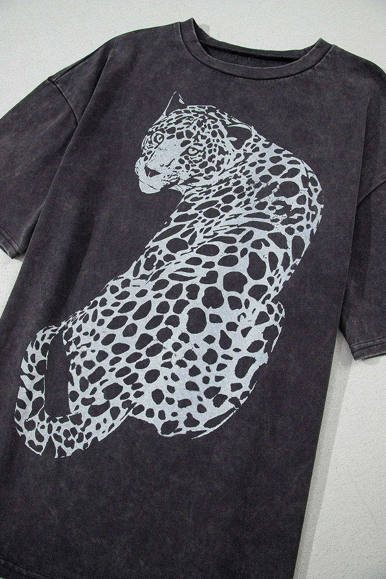 Women's T-shirt Short Sleeve T-Shirts Vintage Style Leopard display picture 11