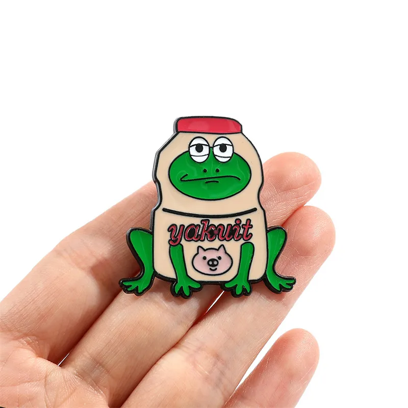 Cartoon Style Cute Animal Cartoon Frog Alloy Stamping Stoving Varnish Plating Unisex Cartoon Pinback Badge Brooches Collar Pin display picture 6