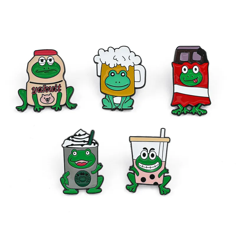 Cartoon Style Cute Animal Cartoon Frog Alloy Stamping Stoving Varnish Plating Unisex Cartoon Pinback Badge Brooches Collar Pin display picture 4
