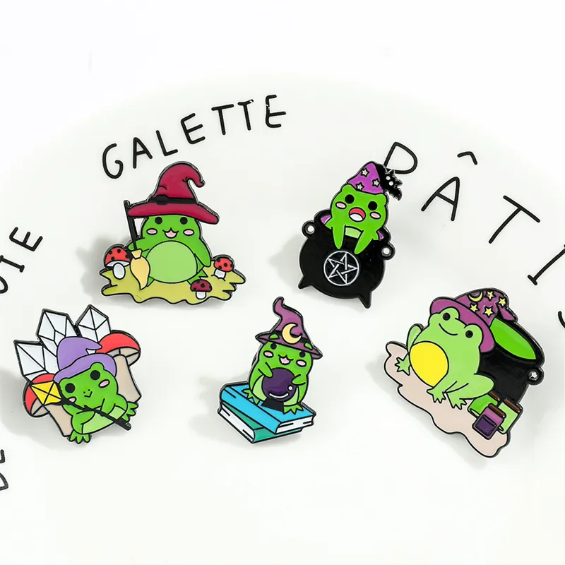 Cartoon Style Cute Animal Cartoon Frog Alloy Stamping Stoving Varnish Plating Unisex Cartoon Pinback Badge Brooches Collar Pin display picture 18