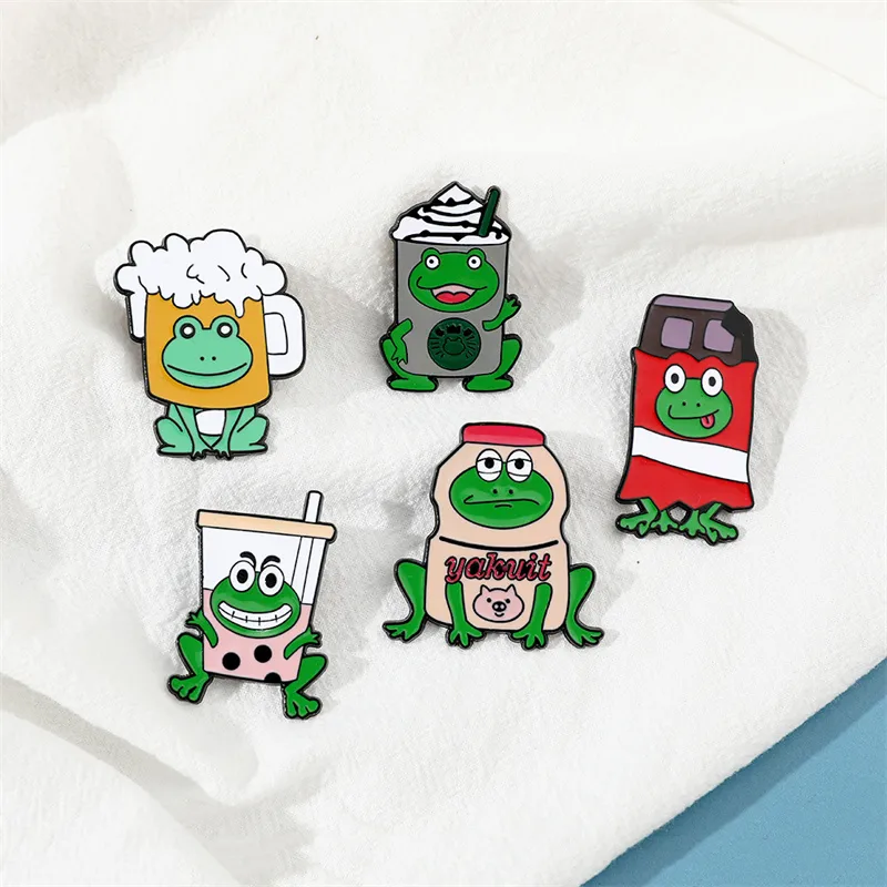 Cartoon Style Cute Animal Cartoon Frog Alloy Stamping Stoving Varnish Plating Unisex Cartoon Pinback Badge Brooches Collar Pin display picture 19