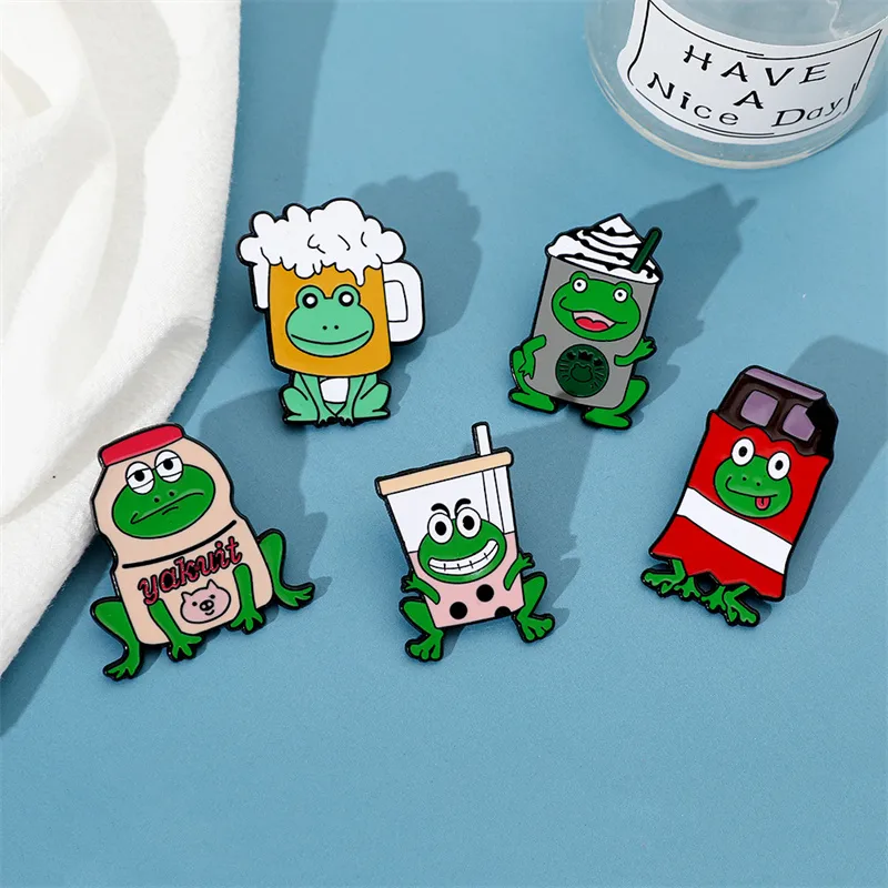 Cartoon Style Cute Animal Cartoon Frog Alloy Stamping Stoving Varnish Plating Unisex Cartoon Pinback Badge Brooches Collar Pin display picture 20