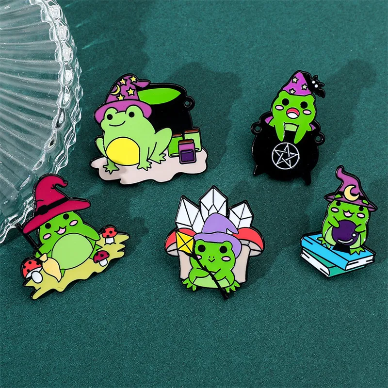Cartoon Style Cute Animal Cartoon Frog Alloy Stamping Stoving Varnish Plating Unisex Cartoon Pinback Badge Brooches Collar Pin display picture 21