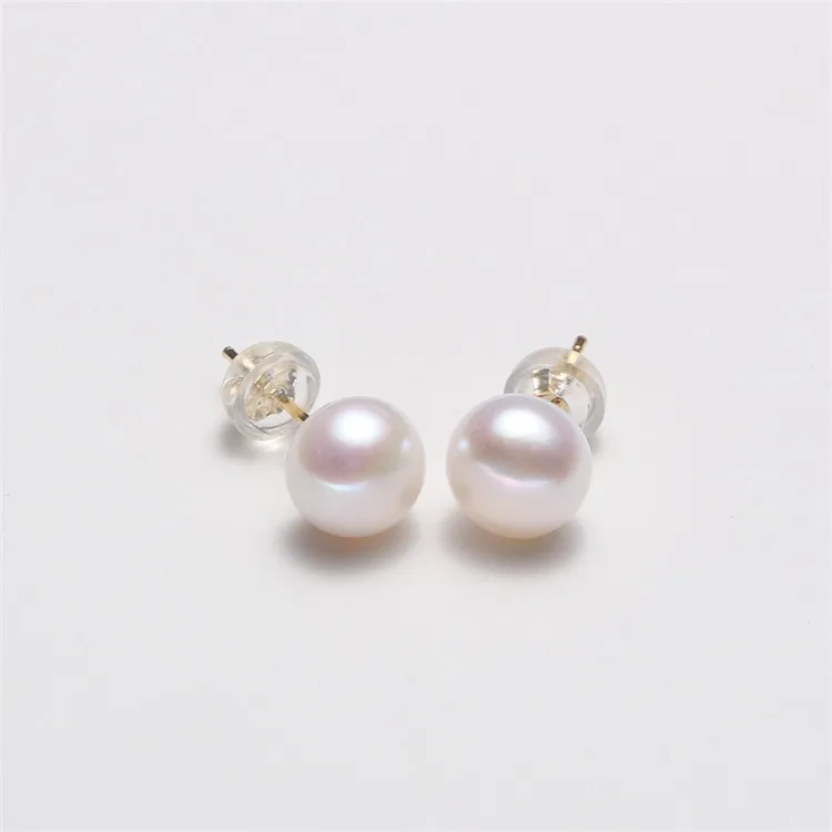 Zhuji Factory Direct Sales S925 Sterling Silver 5A Grade Flawless Freshwater Pearl Ear Studs Entire Sterling Silver Classic Auricular Needle Gold display picture 5