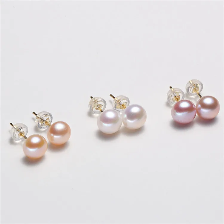Zhuji Factory Direct Sales S925 Sterling Silver 5A Grade Flawless Freshwater Pearl Ear Studs Entire Sterling Silver Classic Auricular Needle Gold display picture 7