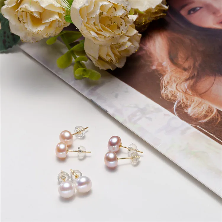 Zhuji Factory Direct Sales S925 Sterling Silver 5A Grade Flawless Freshwater Pearl Ear Studs Entire Sterling Silver Classic Auricular Needle Gold display picture 8