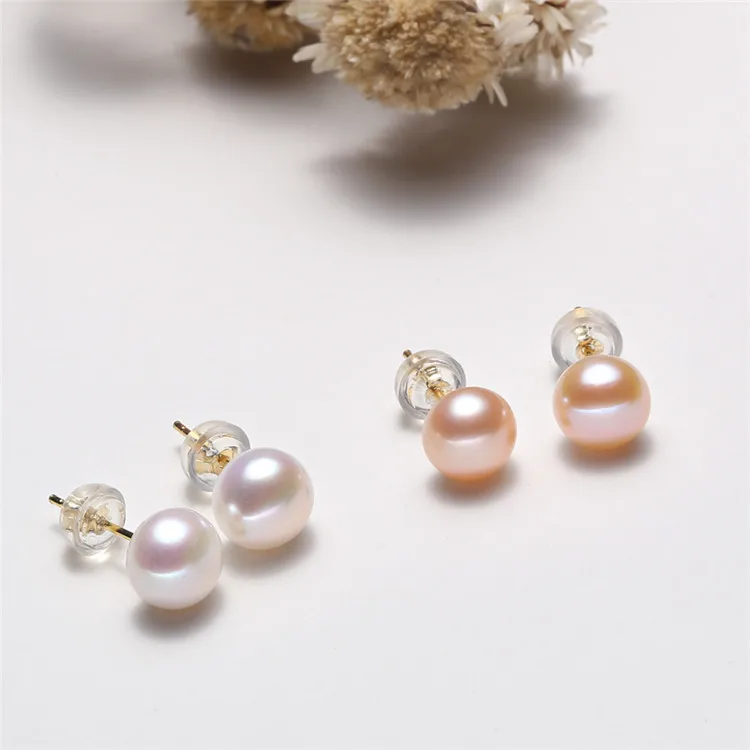 Zhuji Factory Direct Sales S925 Sterling Silver 5A Grade Flawless Freshwater Pearl Ear Studs Entire Sterling Silver Classic Auricular Needle Gold display picture 11