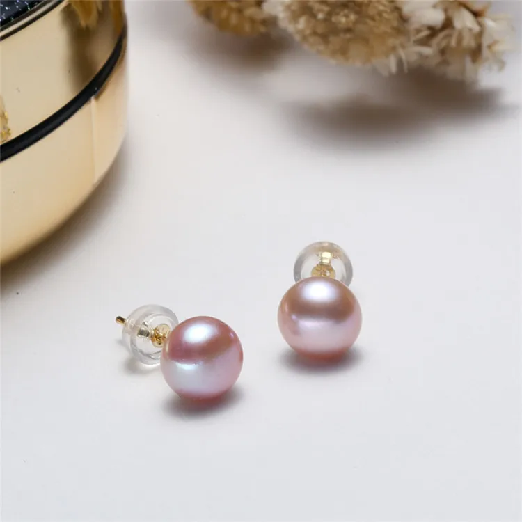 Zhuji Factory Direct Sales S925 Sterling Silver 5A Grade Flawless Freshwater Pearl Ear Studs Entire Sterling Silver Classic Auricular Needle Gold display picture 12