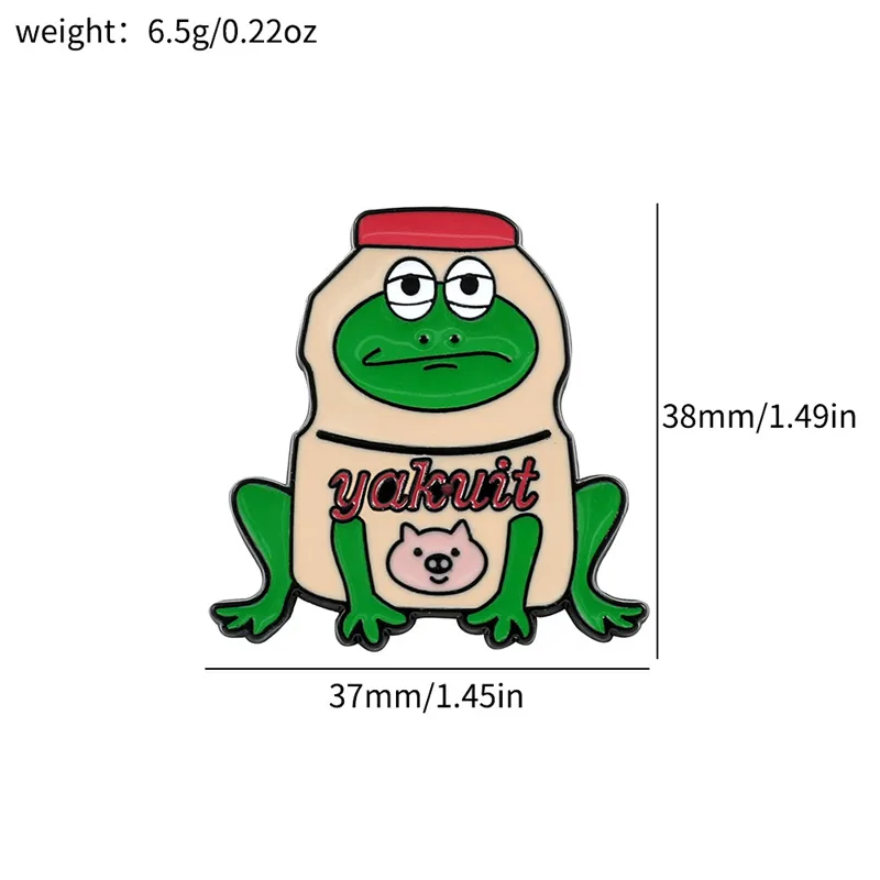 Cartoon Style Cute Animal Cartoon Frog Alloy Stamping Stoving Varnish Plating Unisex Cartoon Pinback Badge Brooches Collar Pin display picture 10