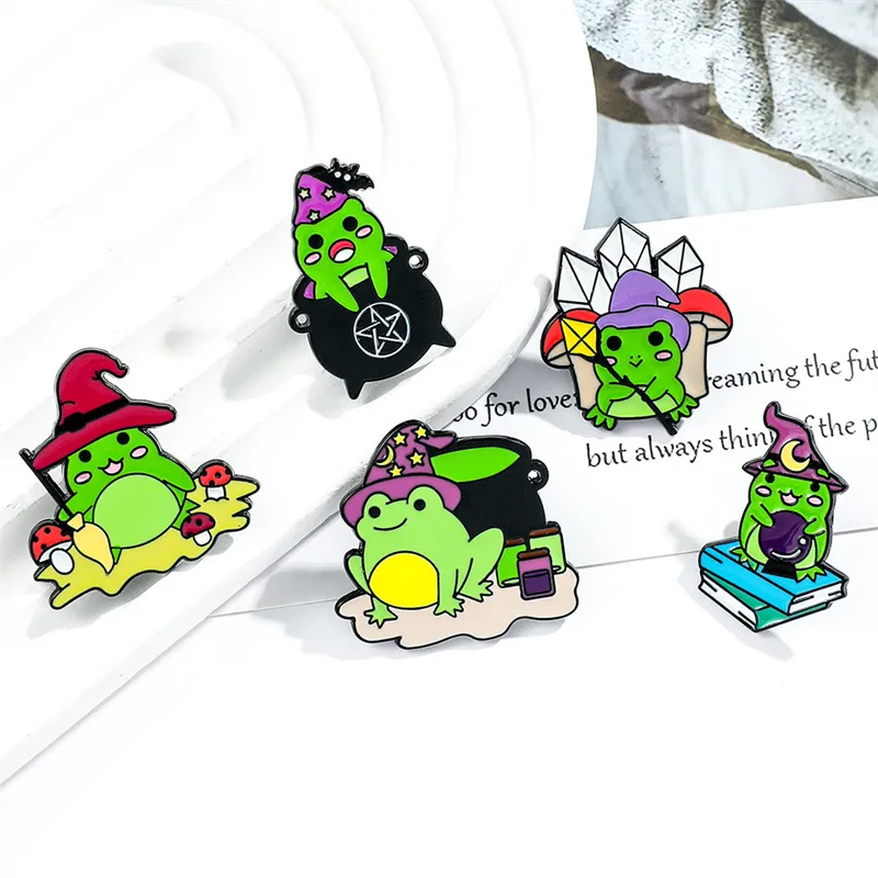 Cartoon Style Cute Animal Cartoon Frog Alloy Stamping Stoving Varnish Plating Unisex Cartoon Pinback Badge Brooches Collar Pin display picture 24