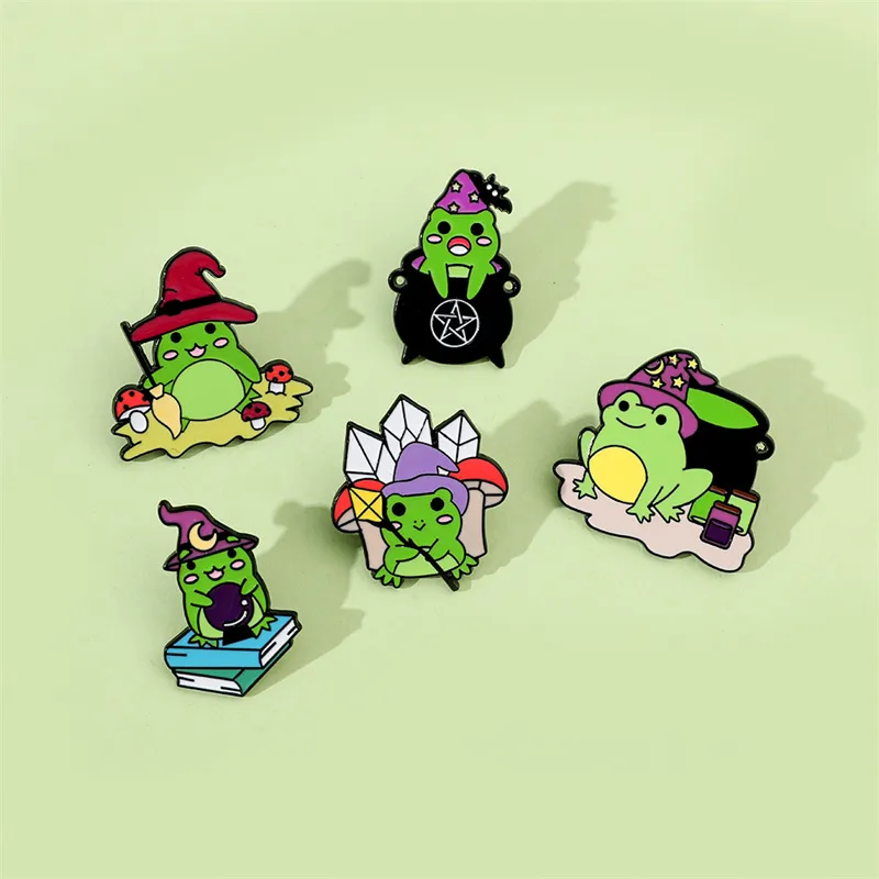 Cartoon Style Cute Animal Cartoon Frog Alloy Stamping Stoving Varnish Plating Unisex Cartoon Pinback Badge Brooches Collar Pin display picture 22