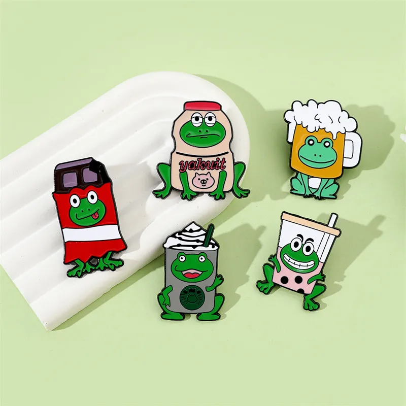 Cartoon Style Cute Animal Cartoon Frog Alloy Stamping Stoving Varnish Plating Unisex Cartoon Pinback Badge Brooches Collar Pin display picture 23
