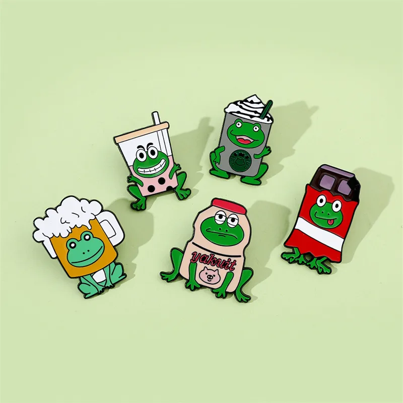 Cartoon Style Cute Animal Cartoon Frog Alloy Stamping Stoving Varnish Plating Unisex Cartoon Pinback Badge Brooches Collar Pin display picture 25
