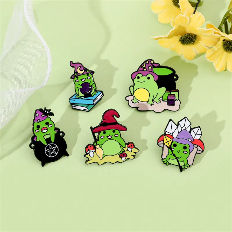 Cartoon Style Cute Animal Cartoon Frog Alloy Stamping Stoving Varnish Plating Unisex Cartoon Pinback Badge Brooches Collar Pin display picture 28