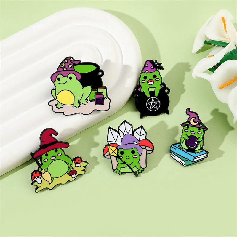 Cartoon Style Cute Animal Cartoon Frog Alloy Stamping Stoving Varnish Plating Unisex Cartoon Pinback Badge Brooches Collar Pin display picture 30