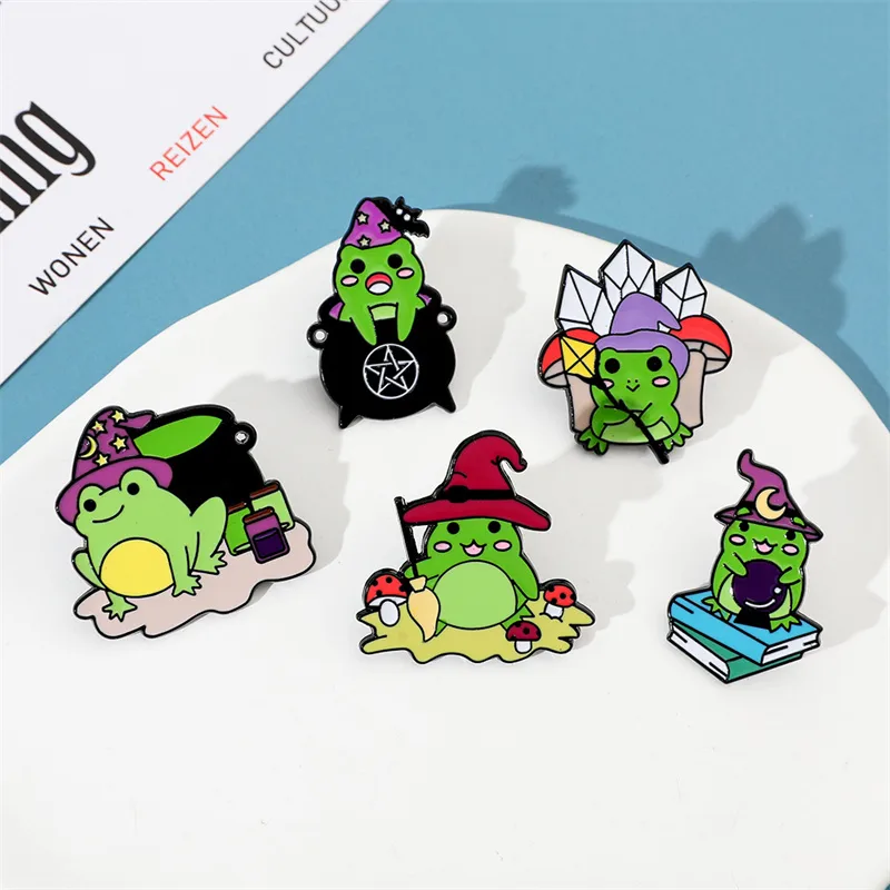 Cartoon Style Cute Animal Cartoon Frog Alloy Stamping Stoving Varnish Plating Unisex Cartoon Pinback Badge Brooches Collar Pin display picture 29