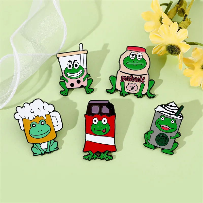 Cartoon Style Cute Animal Cartoon Frog Alloy Stamping Stoving Varnish Plating Unisex Cartoon Pinback Badge Brooches Collar Pin display picture 34
