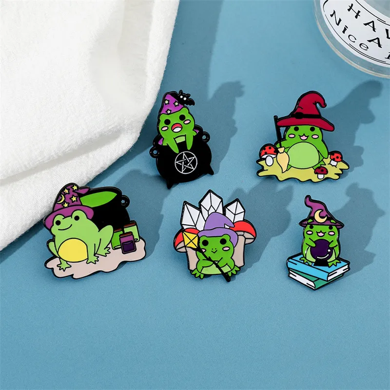 Cartoon Style Cute Animal Cartoon Frog Alloy Stamping Stoving Varnish Plating Unisex Cartoon Pinback Badge Brooches Collar Pin display picture 27