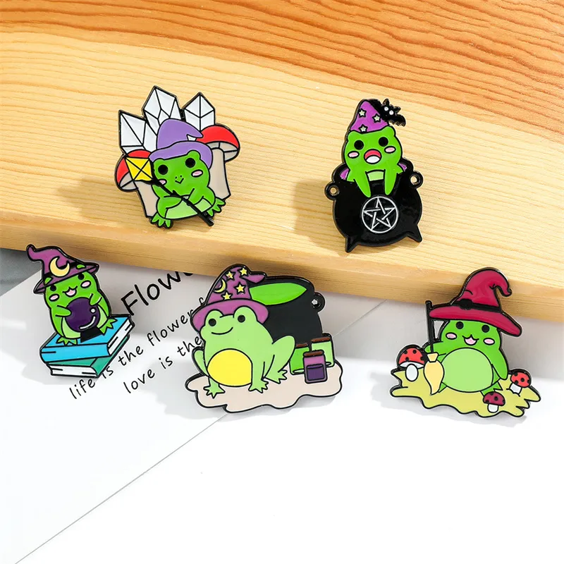 Cartoon Style Cute Animal Cartoon Frog Alloy Stamping Stoving Varnish Plating Unisex Cartoon Pinback Badge Brooches Collar Pin display picture 31
