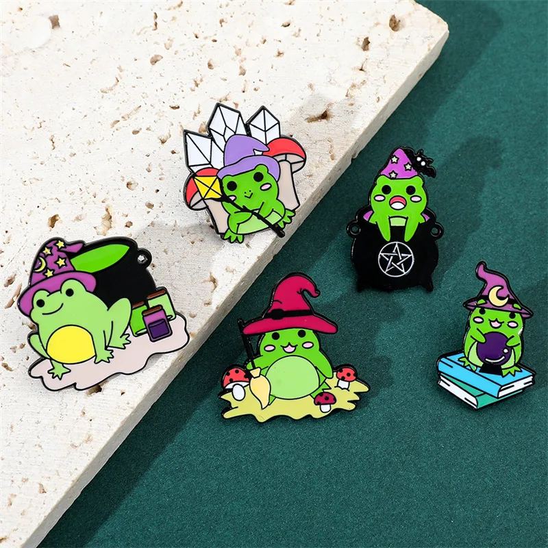 Cartoon Style Cute Animal Cartoon Frog Alloy Stamping Stoving Varnish Plating Unisex Cartoon Pinback Badge Brooches Collar Pin display picture 33