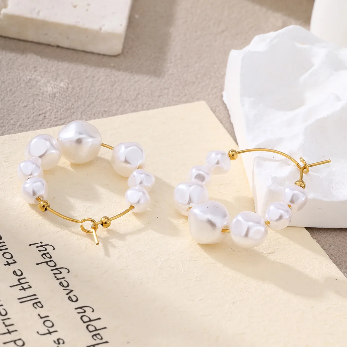 1 Pair Baroque Style Modern Style C Shape 304 Stainless Steel 18K Gold Plated Ear Studs display picture 4