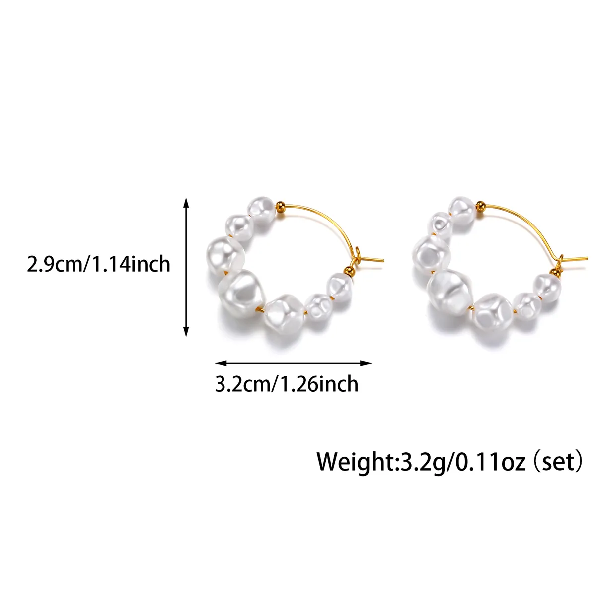 1 Pair Baroque Style Modern Style C Shape 304 Stainless Steel 18K Gold Plated Ear Studs display picture 1