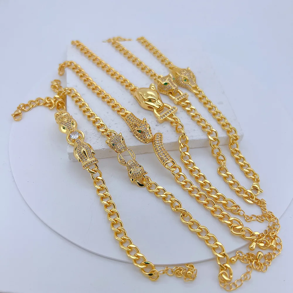 Casual Vacation Animal Jaguar Copper Polishing Inlay Zircon 18K Gold Plated Women's Bracelets display picture 2