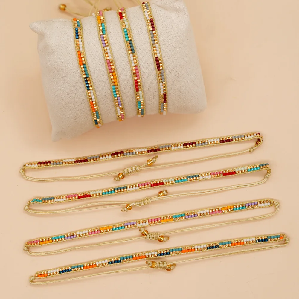 Ethnic Style Simple Style Colorful Seed Bead Knitting Women's Bracelets display picture 4